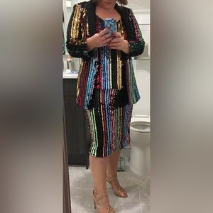 Sequin Skirt, Blazer and Tank